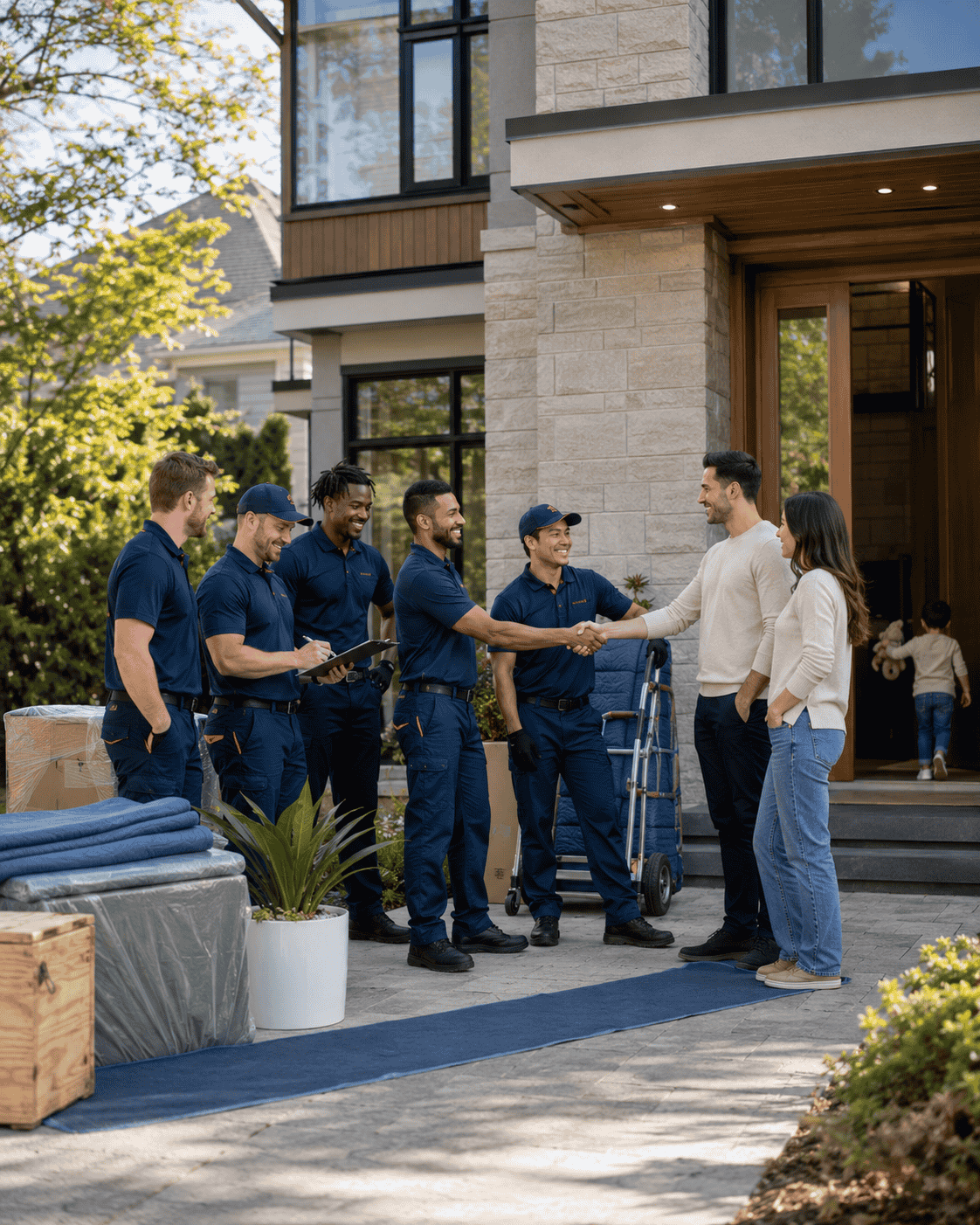 Ekam Movers Professional Crew Carrying Boxes